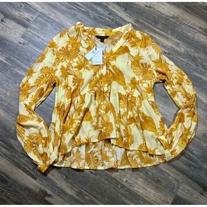 Banana Republic Factory Exclusive Gauze Blouse Golden Rays Womens Size XS